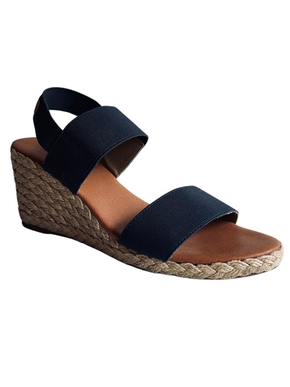 Tommy Bahama Navy Blue Espadrille Wedge Sandals Size 8.5